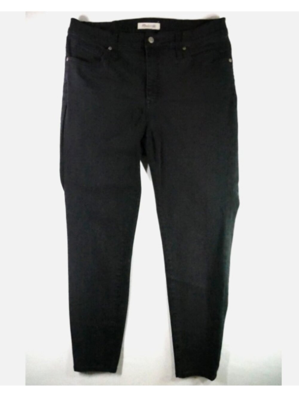 Madewell 9" High-Rise Skinny Jeans Sz 32 Black Excellent Denim Pant Stretch